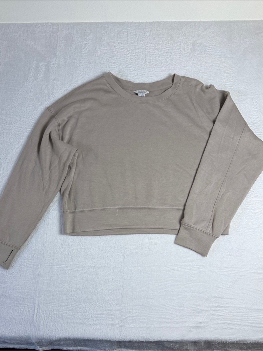 Danskin Women's Tan Cropped Crewneck Sweater Size Medium
